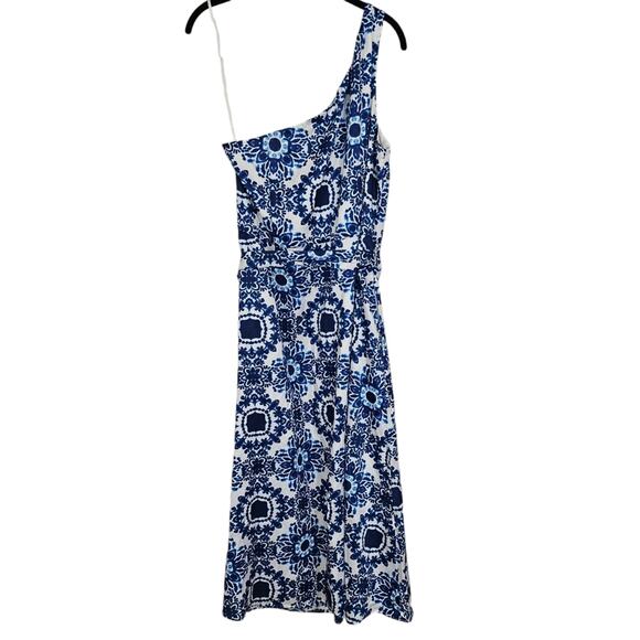 Talbots Blue and White One Shoulder Maxi Dress - Picture 9 of 10
